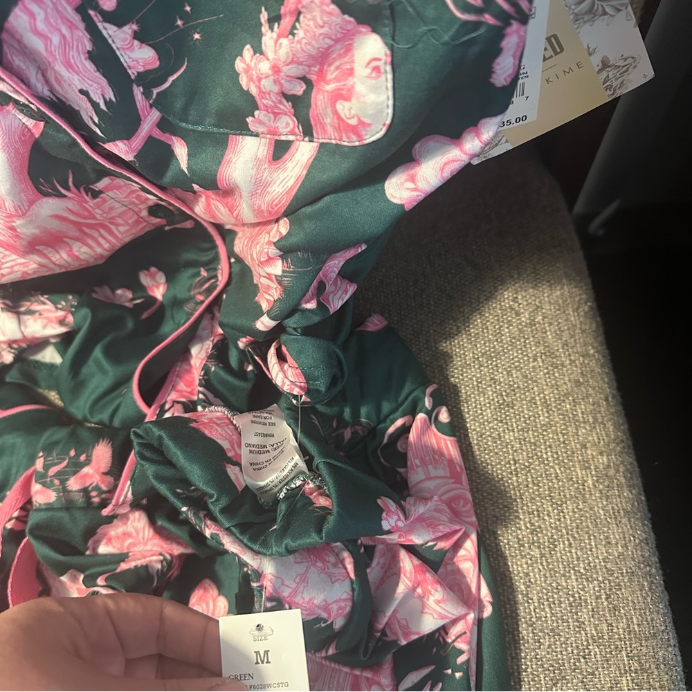 1X - Katie Kime x Wicked Green and Pink Graphic Pajama Set - NWT - Picture 3 of 6